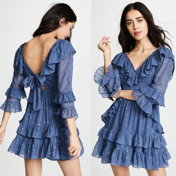 Rebecca Taylor Dresses & Skirts - Rebecca Taylor Glitter Gem Chiffon Ruffle Dress